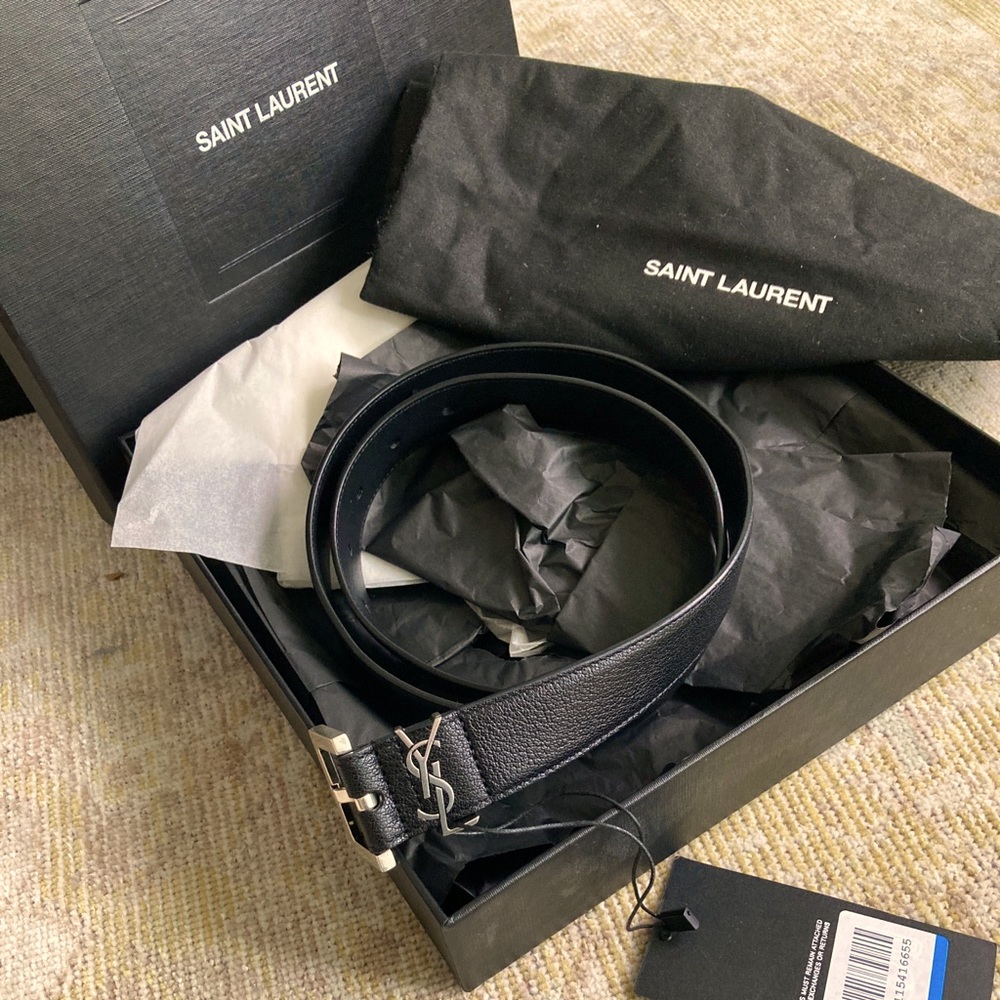 Saint Laurent - YSL Monogram Leather Belt